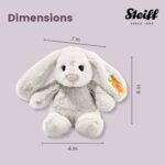 Steiff Hoppie Hase 18 cm hellgrau, Plüschtier Hase mit Schlappohren, Soft Cuddly Friends, flauschiges Stofftieuscheln – Bild 2