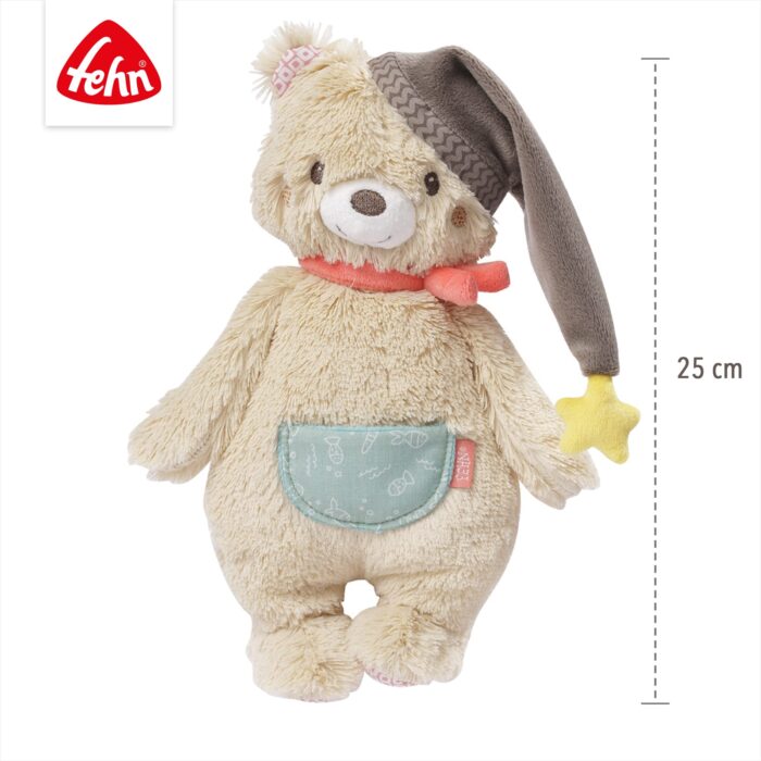 Fehn Kuscheltier Bär Bruno – Weicher Teddybär für Neugeborene als Einschlafhilfe - Stofftier zum Greifen,55 – Bild 3