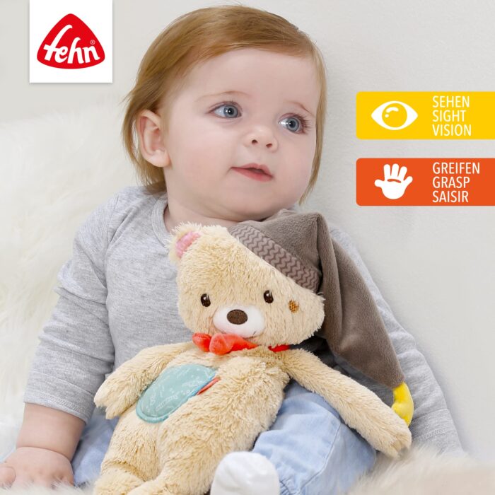 Fehn Kuscheltier Bär Bruno – Weicher Teddybär für Neugeborene als Einschlafhilfe - Stofftier zum Greifen,55 – Bild 6