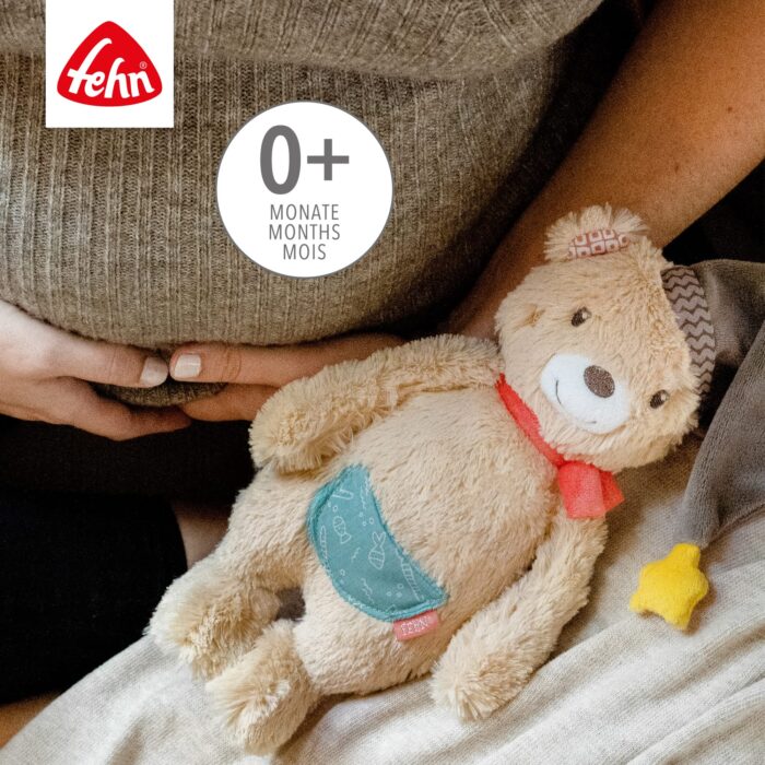 Fehn Kuscheltier Bär Bruno – Weicher Teddybär für Neugeborene als Einschlafhilfe - Stofftier zum Greifen,55 – Bild 5